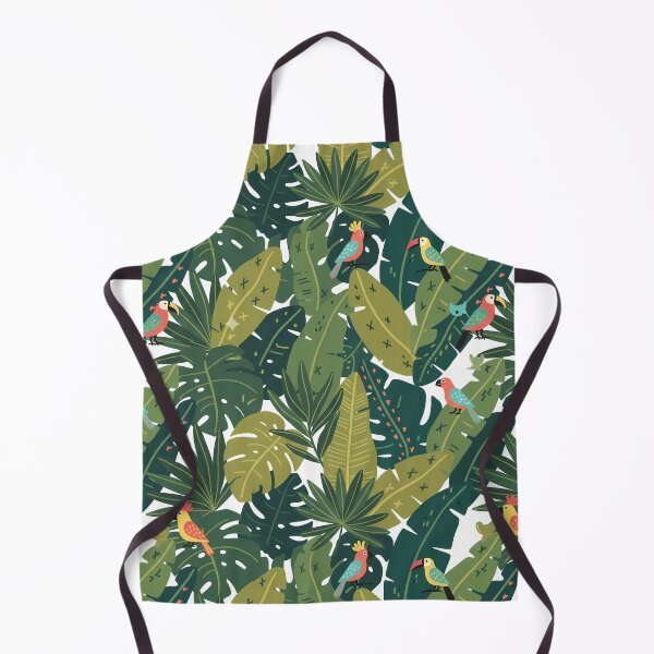 Item preview, Parrots and Cockatiels Seamless Pattern in Jungle Leaves – Scandinavian Folk Art by heidiannemorris © designed and sold by FOLK ART FUSION by heidiannemorris.