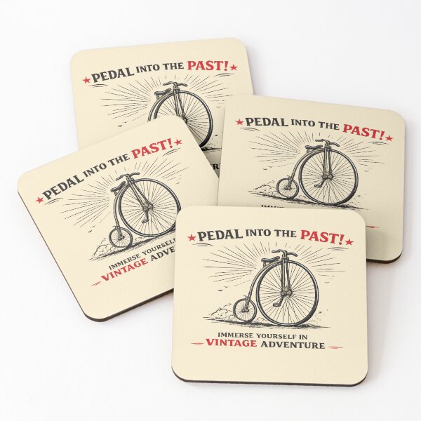 Item preview, Vintage Penny-Farthing Bicycle Line Art Poster (AI Generated) – Retro Cycling Typography designed and sold by Cleora Art .