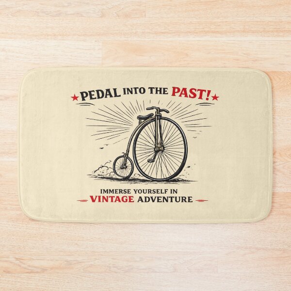 Item preview, Vintage Penny-Farthing Bicycle Line Art Poster (AI Generated) – Retro Cycling Typography designed and sold by Cleora Art .
