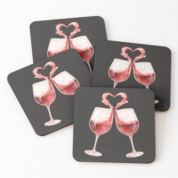 Item preview, Happy Valentine’s Day – Watercolour Wine Glasses Heart designed and sold by inspired-works.