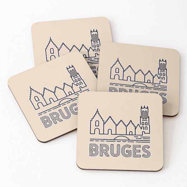 Item preview, Bruges Belgium Minimal Line Art T-Shirt | Travel Skyline Outline Design designed and sold by Timeless Design.
