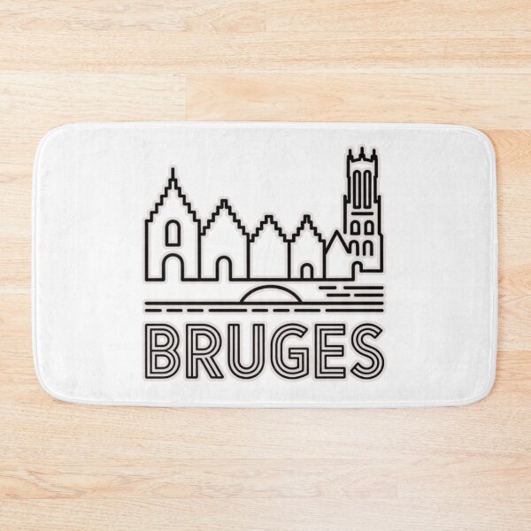 Item preview, Bruges Belgium Minimal Line Art T-Shirt | Travel Skyline Outline Design designed and sold by Timeless Design.