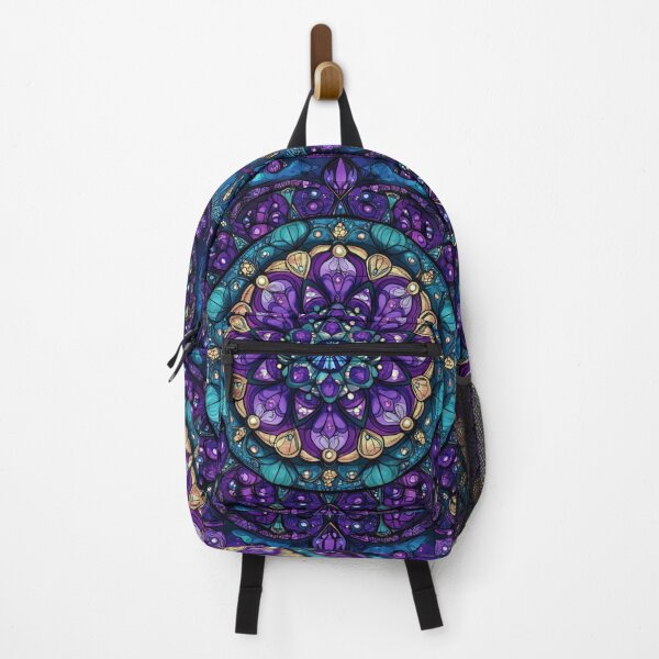 Item preview, Stained Glass Dark Purple Jade Mosaic Mandala Pattern designed and sold by GrinGalore.