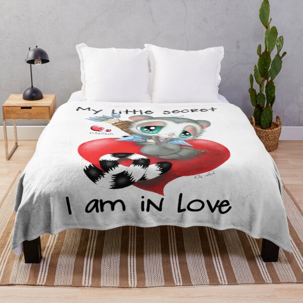 Item preview, Cute Cupid Lemur in Love – My Little Secret Hand Drawn Illustration designed and sold by Plakartis.