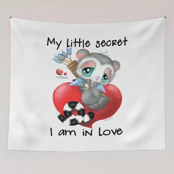 Item preview, Cute Cupid Lemur in Love – My Little Secret Hand Drawn Illustration designed and sold by Plakartis.