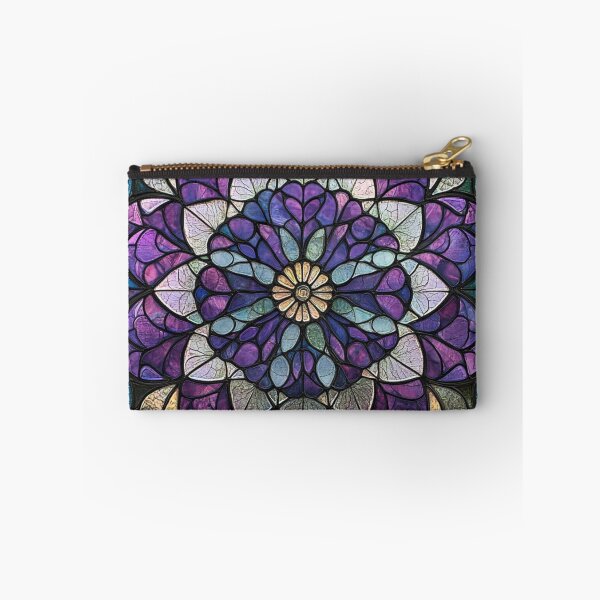 Item preview, Stained Glass Violet Teal Inspired Mosaic Mandala Pattern designed and sold by GrinGalore.