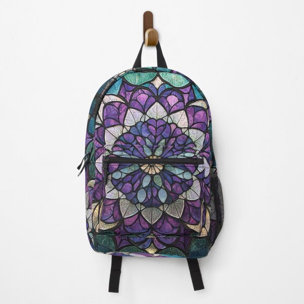 Item preview, Stained Glass Violet Teal Inspired Mosaic Mandala Pattern designed and sold by GrinGalore.