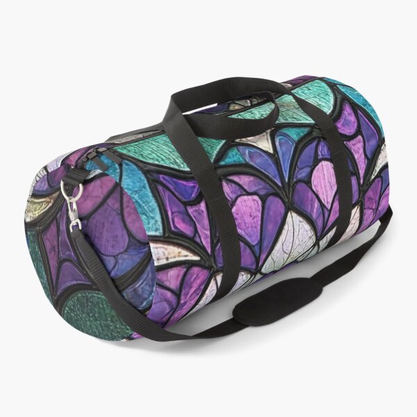Aperçu de l'œuvre Motif de mandala en mosaïque inspirée des vitraux violets et turquoise créée et vendue par GrinGalore.