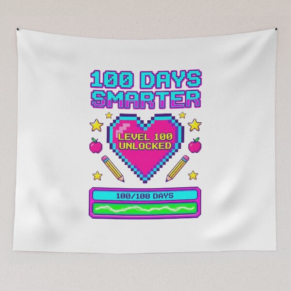 Item preview, 100 Days of School Level 100 Unlocked Retro Gamer Pixel Art designed and sold by Chejen Charity.