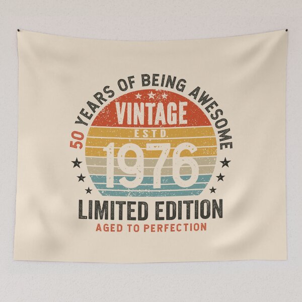 Item preview, 50th Birthday Vintage 1976 Sunset Awesome 50 Years designed and sold by eclecTEEq.