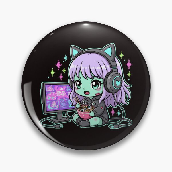 Item preview, Kawaii Zombie Gamer Girl Ramen & Eyeballs Sticker designed and sold by ViviByPaula.