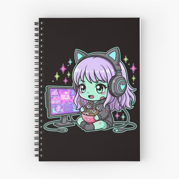 Item preview, Kawaii Zombie Gamer Girl Ramen & Eyeballs Sticker designed and sold by ViviByPaula.