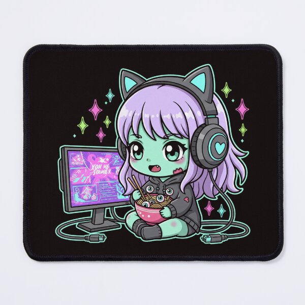 Item preview, Kawaii Zombie Gamer Girl Ramen & Eyeballs Sticker designed and sold by ViviByPaula.