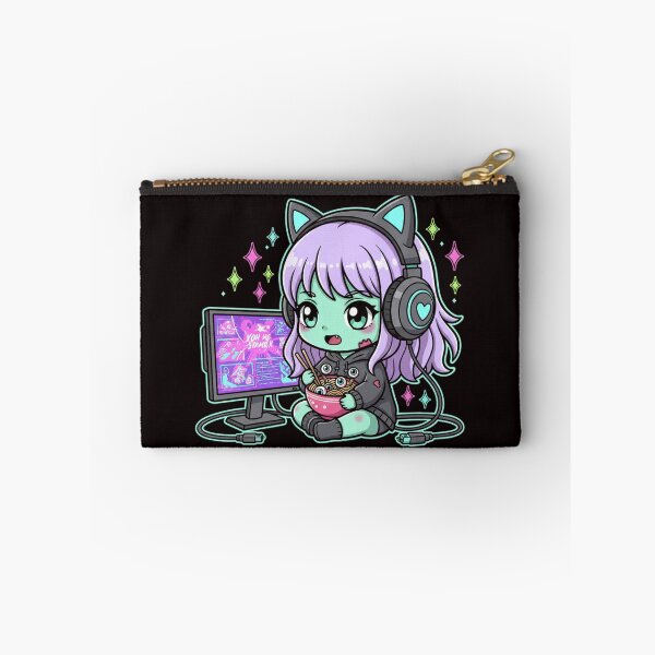 Item preview, Kawaii Zombie Gamer Girl Ramen & Eyeballs Sticker designed and sold by ViviByPaula.