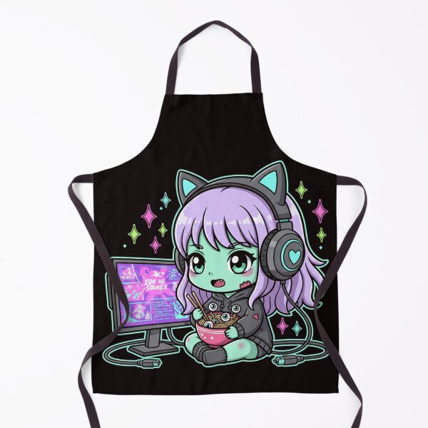 Item preview, Kawaii Zombie Gamer Girl Ramen & Eyeballs Sticker designed and sold by ViviByPaula.