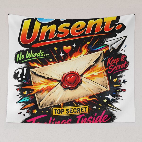 Item preview, Still Unsent Secret Love Letter Vintage Aesthetic Graphic Art - Top Secret Feelings Inside Retro Wax Seal Envelope Design by Vivaan Studio designed and sold by Vivaan Studio.