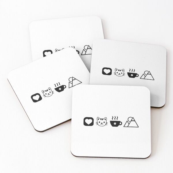 Item preview, Hobby icons, cats, coffee, mountains, love, minimalist, simple designed and sold by Bouldershop.