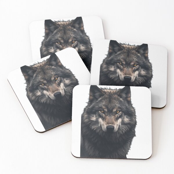 Item preview, Fierce Wolf Gaze - Dark Realistic Animal Portrait designed and sold by Crown & Claw.