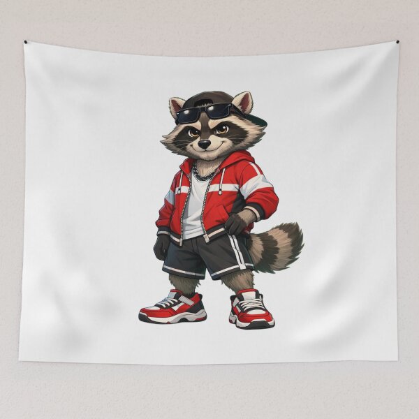 Item preview, Cool Raccoon Sports Shirt – Confident Design designed and sold by quietvisualsco.