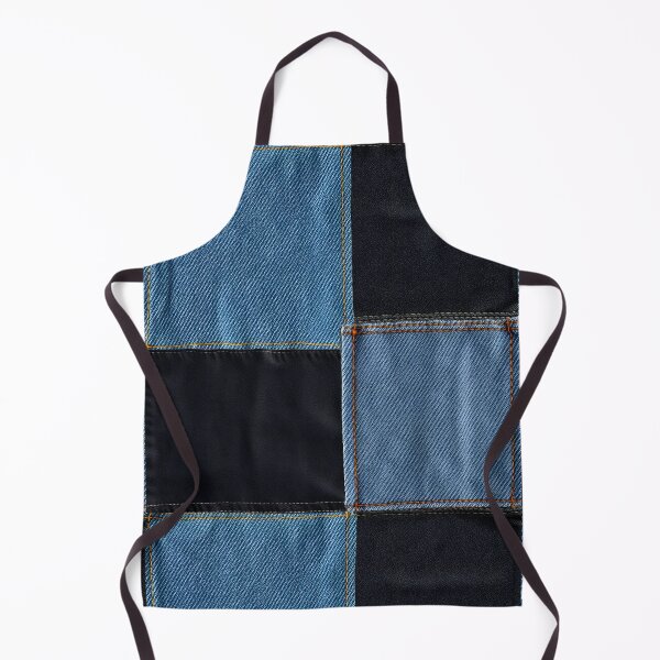 Item preview, Black and Blue Washed-Out Denim Patch Pattern designed and sold by ImprInsta.
