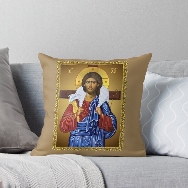 Item preview, Icon of JESUS The Good Shepherd - Orthodox icon framed designed and sold by orthodox-icon.