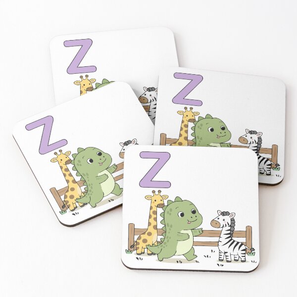 Item preview, Z for Zoo – Cute Dinosaur Alphabet with Giraffe and Zebra designed and sold by MeeraArts&Crafts.
