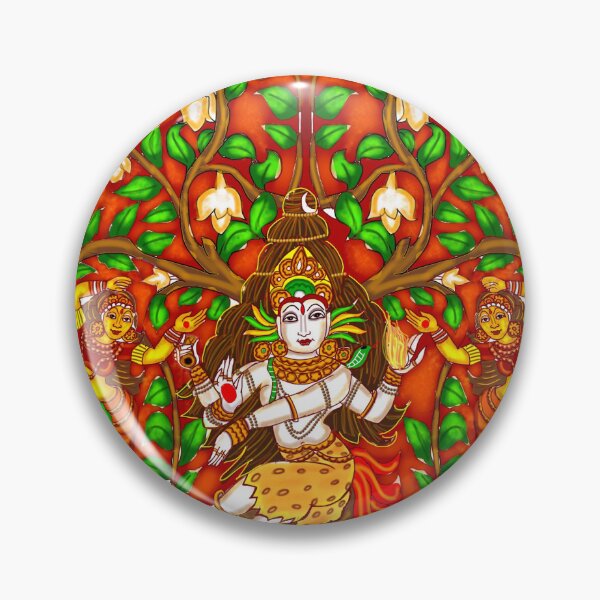 Item preview, Dancing Lord Shiva Kerla Mural potrait designed and sold by ArtistSoni20.