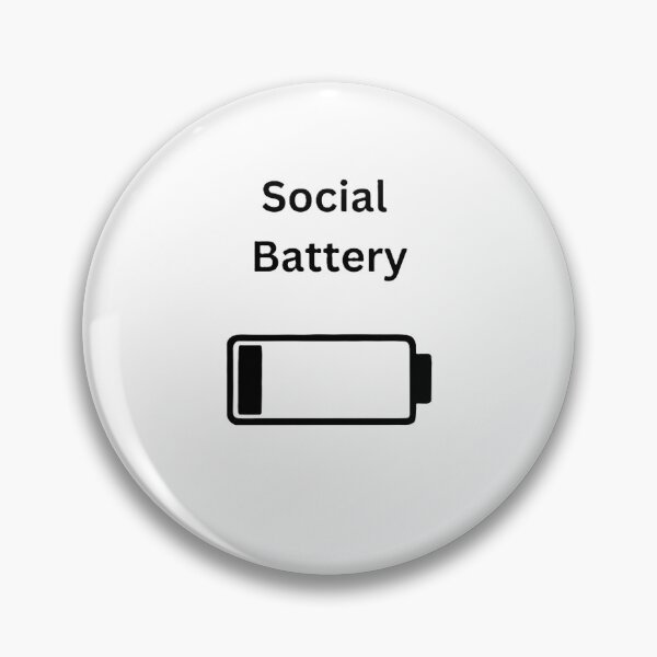 Item preview, Social Battery Low Energy - Introverted Funny Saying Battery Empty designed and sold by Pinfinest.