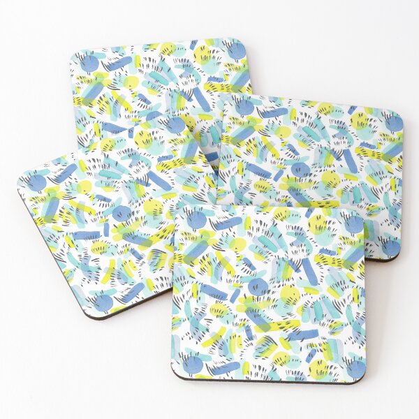 Item preview, Scribble & Stroke Watercolor Pattern-Yellow & Sapphire Blue designed and sold by THE COLOR ALCHEMY.