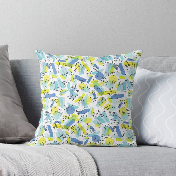Item preview, Scribble & Stroke Watercolor Pattern-Yellow & Sapphire Blue designed and sold by THE COLOR ALCHEMY.