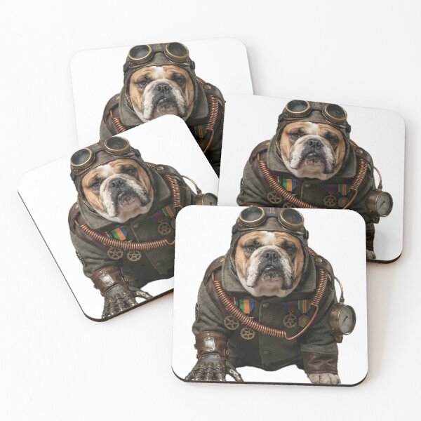 Item preview, Steampunk English Bulldog Aviator - Vintage Art designed and sold by GildedMenagerie.