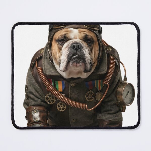 Item preview, Steampunk English Bulldog Aviator - Vintage Art designed and sold by GildedMenagerie.