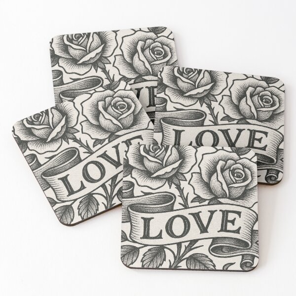 Item preview, Love Roses Tattoo Old School Vintage Rockabilly Valentine's Day designed and sold by Lyvion design.