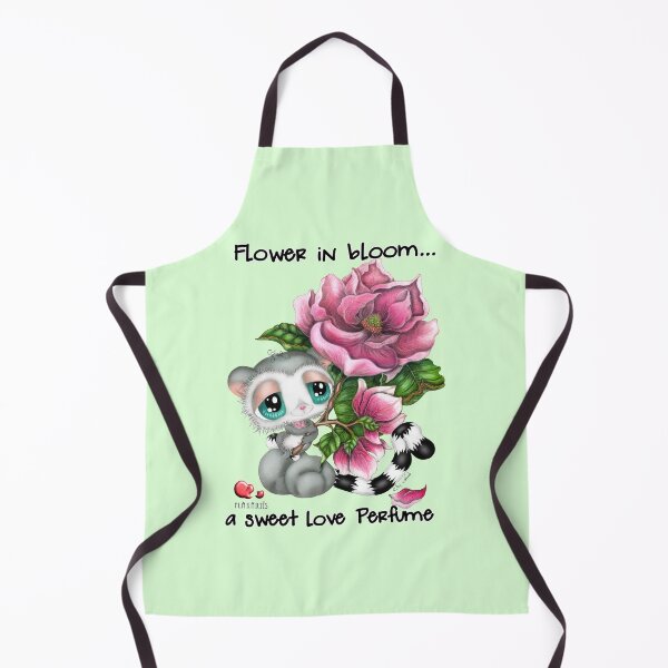 Item preview, Cute Kawaii Lemur Holding Pink Flower – Flower in Bloom Sweet Love Perfume Hand Drawn Illustration designed and sold by Plakartis.