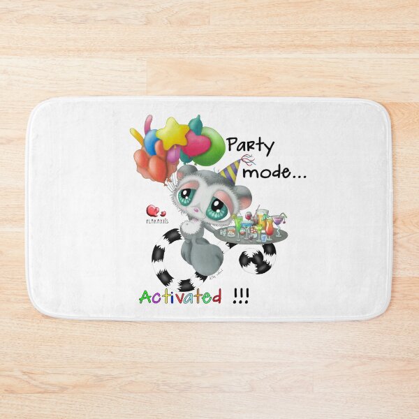 Item preview, Funny Lemur with Party Drinks and Balloons – Party Mode Activated Whimsical hand-drawn designed and sold by Plakartis.
