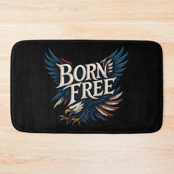 Item preview, Born Free Patriotic Eagle Wings Typography Design designed and sold by MKreative Studio.