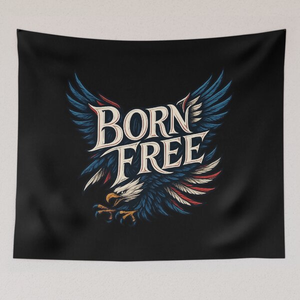Item preview, Born Free Patriotic Eagle Wings Typography Design designed and sold by MKreative Studio.