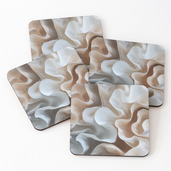 Item preview, Flowing abstract Beige and White Fabric designed and sold by lautir.