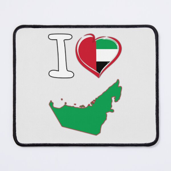 Item preview, I Love UAE - United Arab Emirates Flag Heart Map designed and sold by mashmosh.