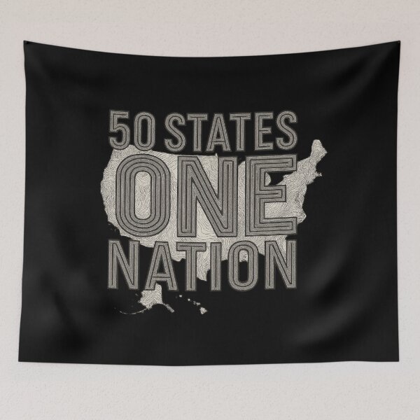Item preview, 50 States One Nation - Topographic Typography USA Map Design designed and sold by MKreative Studio.