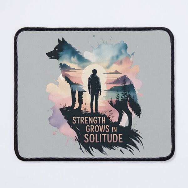 Item preview, Wolf Double Exposure Solitude Strength Art designed and sold by Christomized.