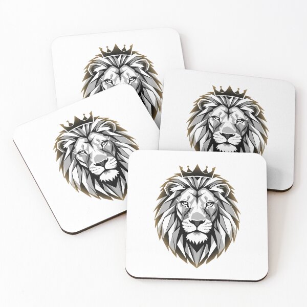 Item preview, Majestic Geometric Lion King - Royal Crowned Predator Art designed and sold by Crown & Claw.