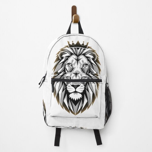 Item preview, Majestic Geometric Lion King - Royal Crowned Predator Art designed and sold by Crown & Claw.