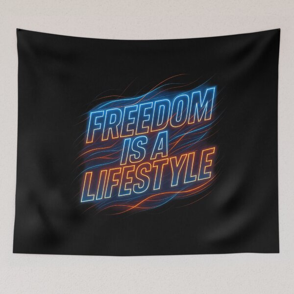 Item preview, Freedom Is a Lifestyle - Electric Kinetic Typography Graphic designed and sold by MKreative Studio.