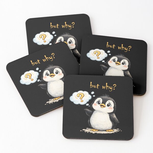 Item preview, But Why Penguin – Funny Cute Penguin Meme Design designed and sold by sssweetness.