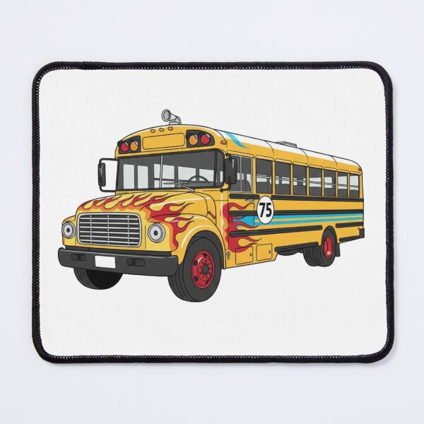 Item preview, Fiery Flame School Bus #75 Cartoon Hot Rod Illustration designed and sold by octozap.