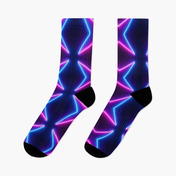Item preview, Neon Star X Pattern – Glowing Blue and Pink Geometric Design designed and sold by Luvahawb.