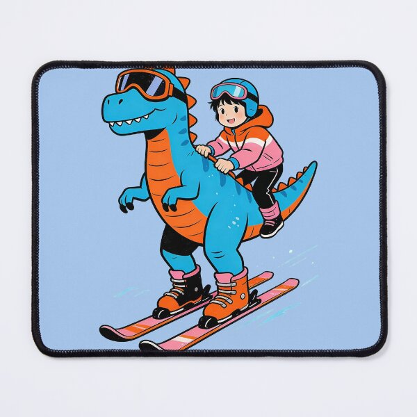 Item preview, Retro Dino Ski Buddy | Vibrant Kids Winter Fun designed and sold by PrintStichCo.