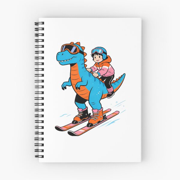 Item preview, Retro Dino Ski Buddy | Vibrant Kids Winter Fun designed and sold by PrintStichCo.