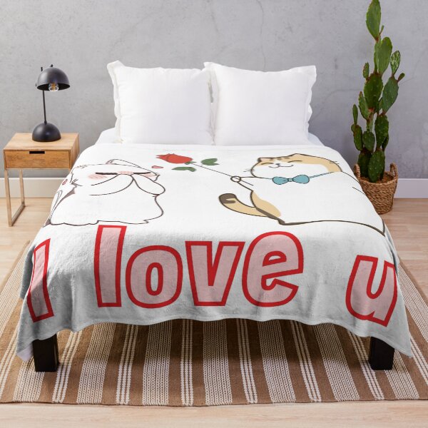 Item preview, I Love U - Cute Cat Couple Anniversary & Galentine's Sticker designed and sold by Lu7u.